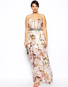 Asos – Little Mistress Maxi robe à fleurs avec taille ornementée – 109,86€